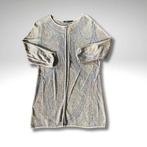 Peruvian Connection Pima Cotton Tapestry Coatigan L • Artisanal Quiet Luxury